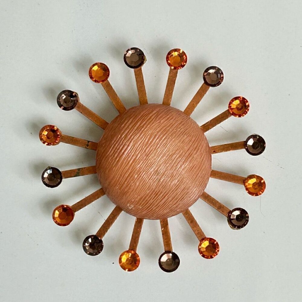 Upcycled Atomic Starburst Refrigerator Magnet Buttons Rhinestones